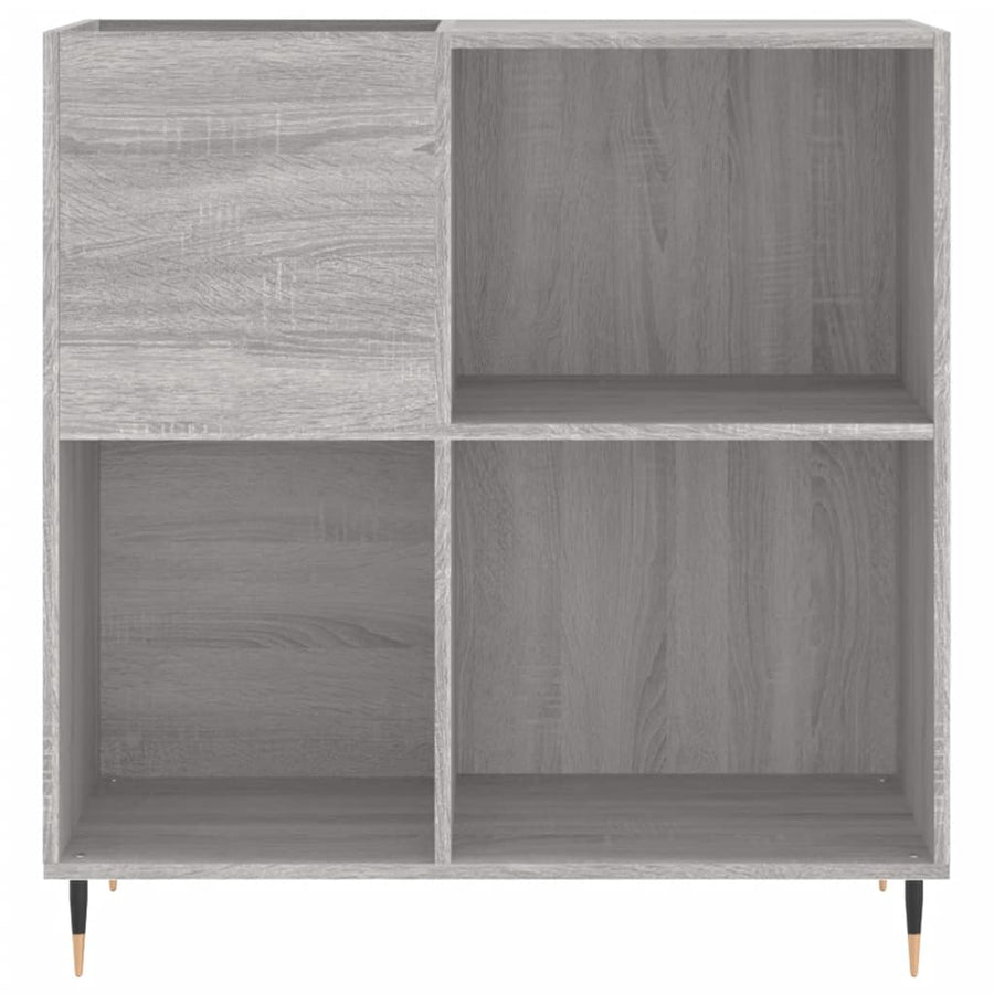 Platenkast 84,5X38X89 Cm Bewerkt Hout Grijs Sonoma Eikenkleurig