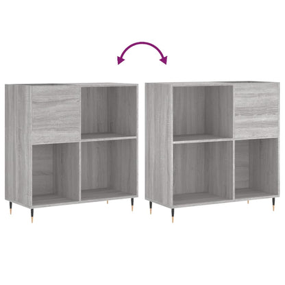 Platenkast 84,5X38X89 Cm Bewerkt Hout Grijs Sonoma Eikenkleurig