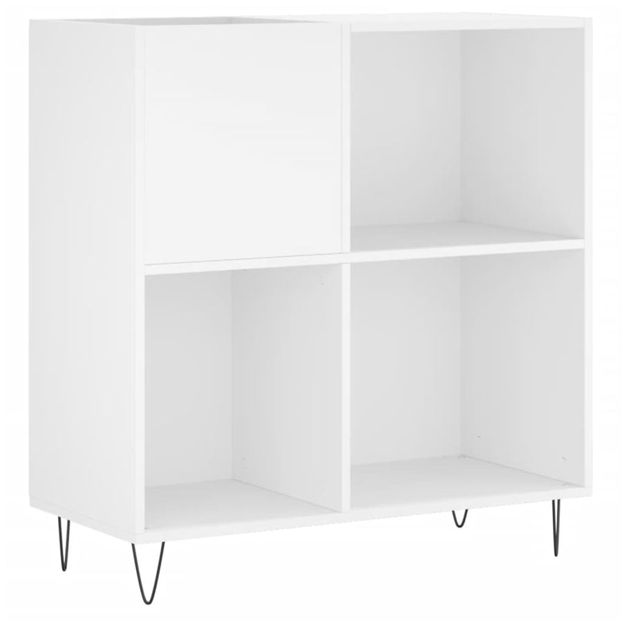 Platenkast 84,5X38X89 Cm Bewerkt Hout Wit