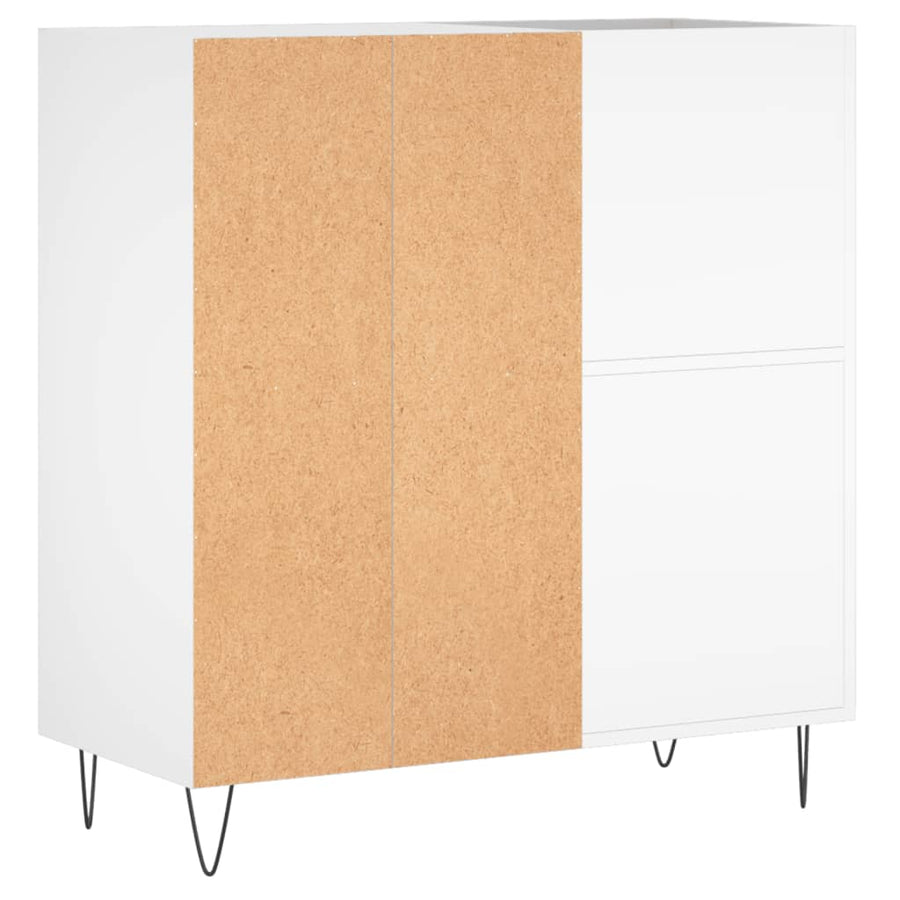 Platenkast 84,5X38X89 Cm Bewerkt Hout Wit