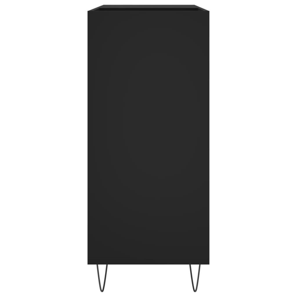 Platenkast 84,5X38X89 Cm Bewerkt Hout Zwart