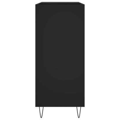 Platenkast 84,5X38X89 Cm Bewerkt Hout Zwart