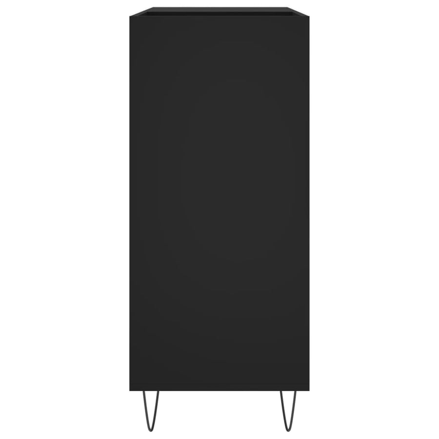 Platenkast 84,5X38X89 Cm Bewerkt Hout Zwart
