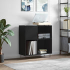 Record cabinet 84.5x38x89 cm engineered wood black