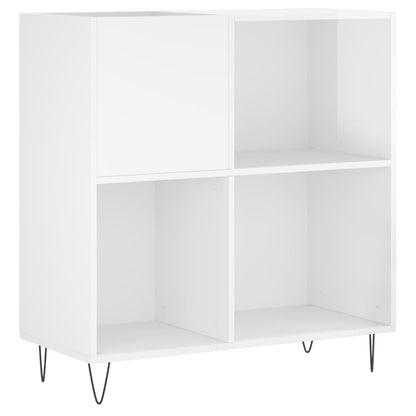 Platenkast 84,5X38X89 Cm Bewerkt Hout Hoogglans Wit