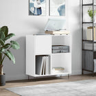 Record cabinet 84.5x38x89 cm engineered wood high gloss white