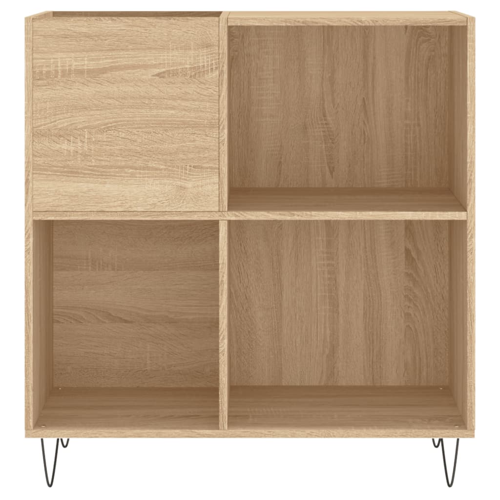 Platenkast 84,5X38X89 Cm Bewerkt Hout Kleurig Sonoma eiken