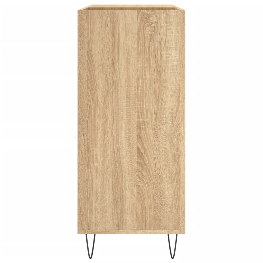 Platenkast 84,5X38X89 Cm Bewerkt Hout Kleurig Sonoma eiken