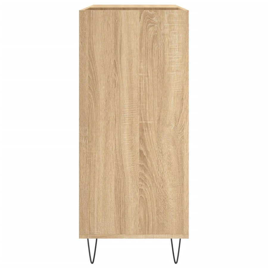 Platenkast 84,5X38X89 Cm Bewerkt Hout Kleurig Sonoma eiken
