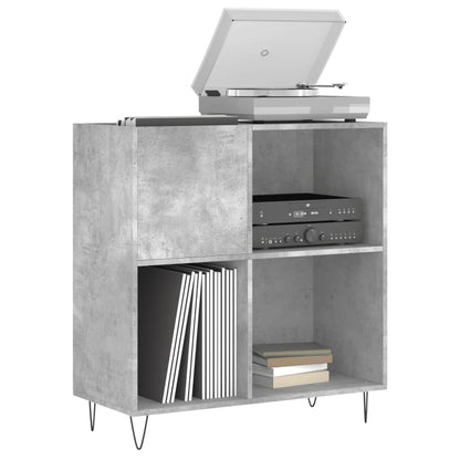 Platenkast 84,5X38X89 Cm Bewerkt Hout Betongrijs