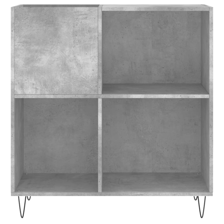 Platenkast 84,5X38X89 Cm Bewerkt Hout Betongrijs