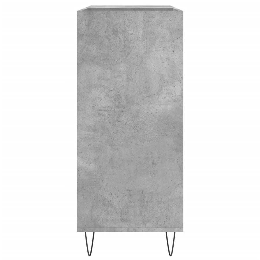 Platenkast 84,5X38X89 Cm Bewerkt Hout Betongrijs