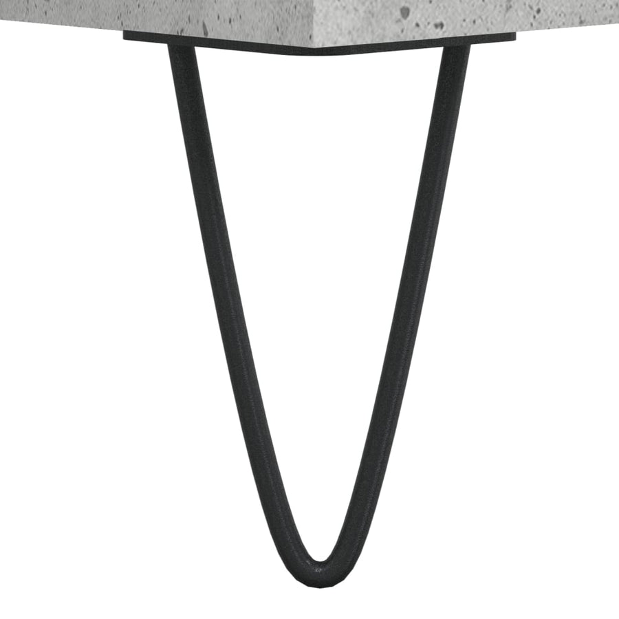 Platenkast 84,5X38X89 Cm Bewerkt Hout Betongrijs