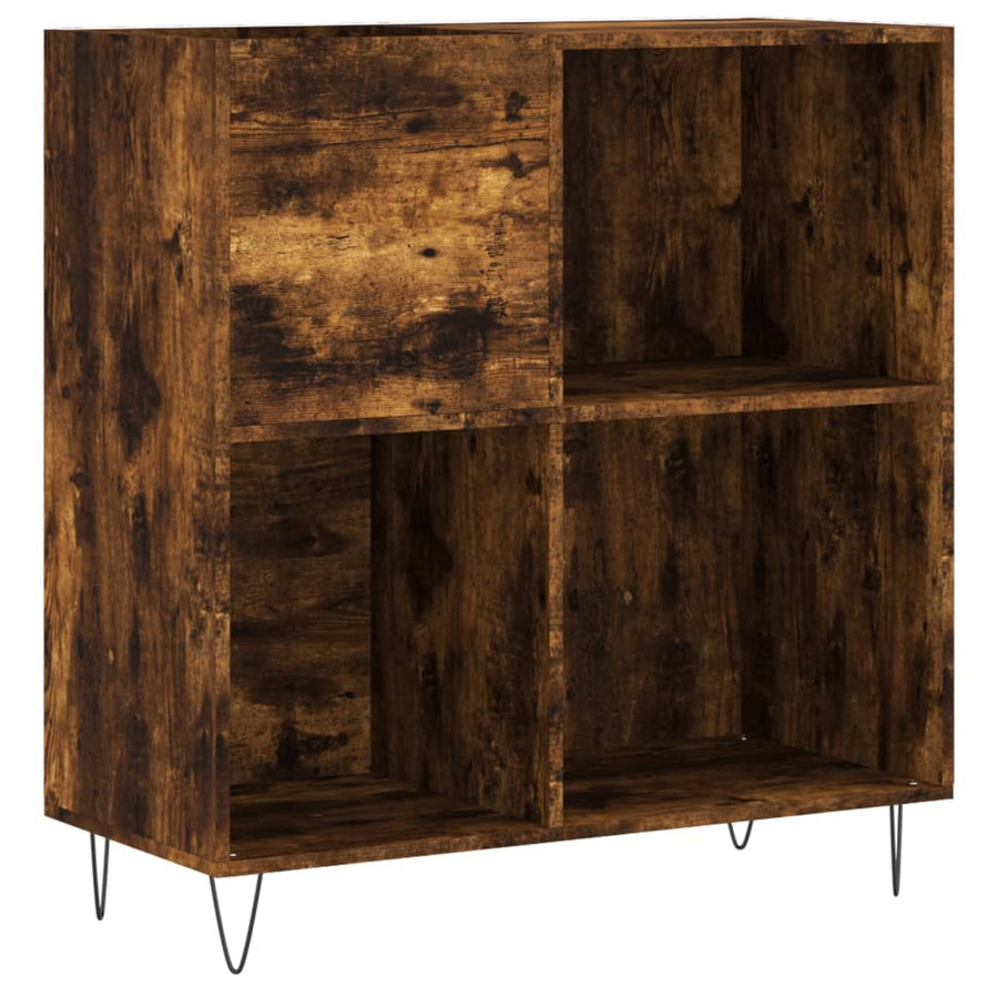 Platenkast 84,5X38X89 Cm Bewerkt Hout Gerookt Eikenkleurig 1