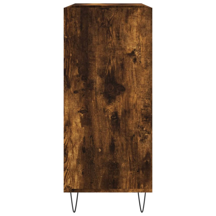 Platenkast 84,5X38X89 Cm Bewerkt Hout Gerookt Eikenkleurig 1