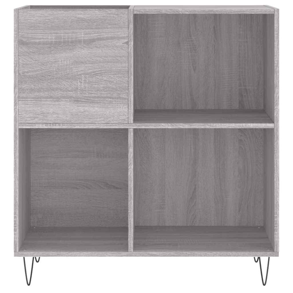 Platenkast 84,5X38X89 Cm Bewerkt Hout Grijs Sonoma Eikenkleurig