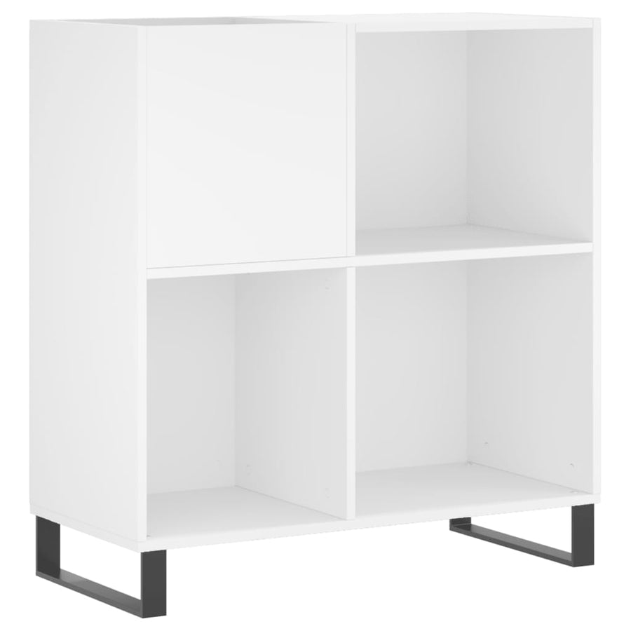Platenkast 84,5X38X89 Cm Bewerkt Hout Wit