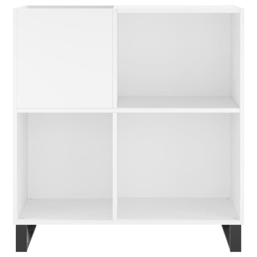 Platenkast 84,5X38X89 Cm Bewerkt Hout Wit