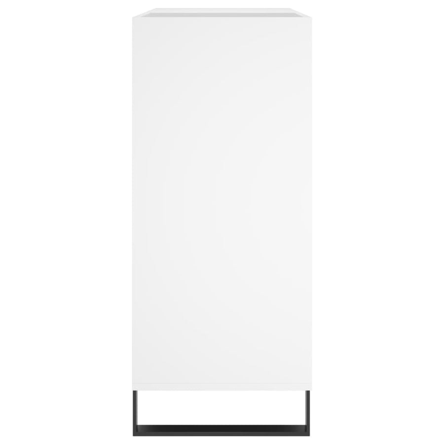 Platenkast 84,5X38X89 Cm Bewerkt Hout Wit