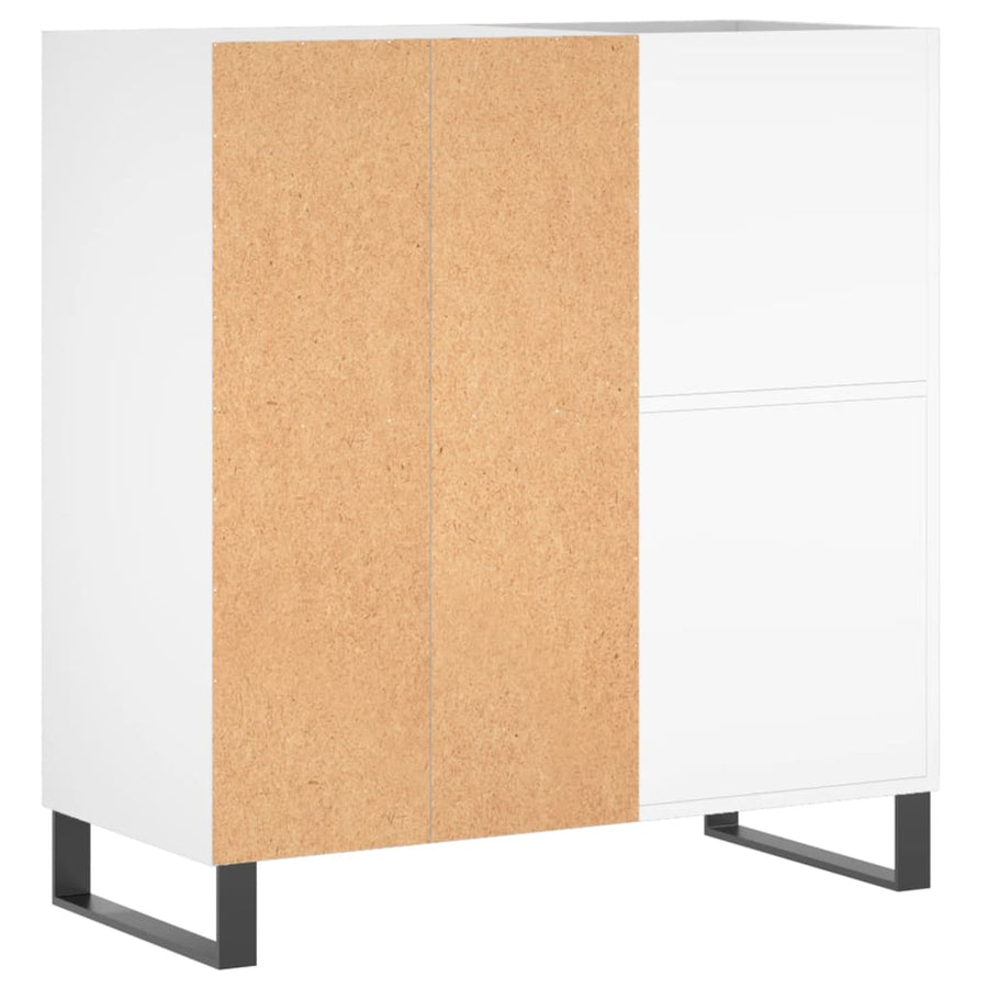 Platenkast 84,5X38X89 Cm Bewerkt Hout Wit