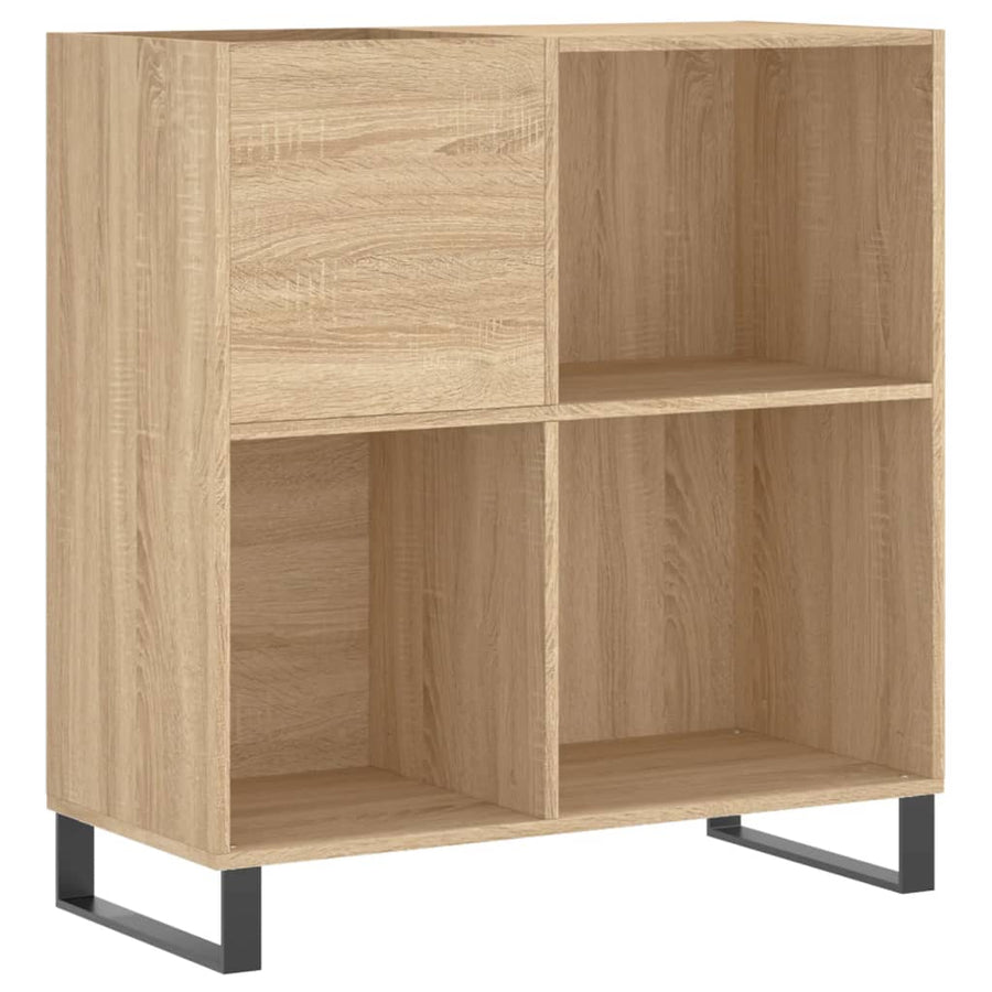 Platenkast 84,5X38X89 Cm Bewerkt Hout Sonoma Eikenkleurig