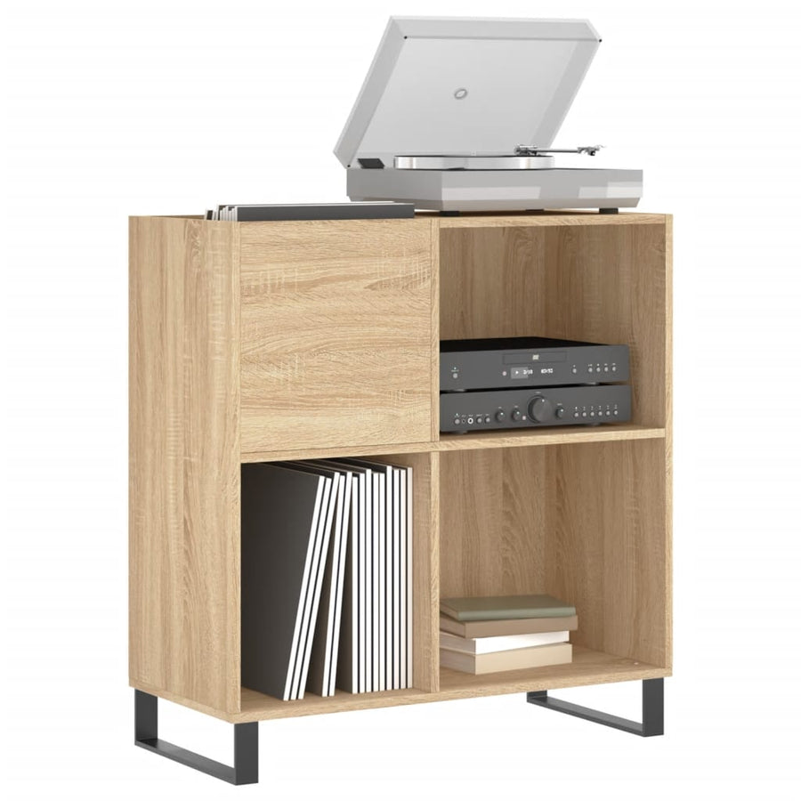 Platenkast 84,5X38X89 Cm Bewerkt Hout Sonoma Eikenkleurig