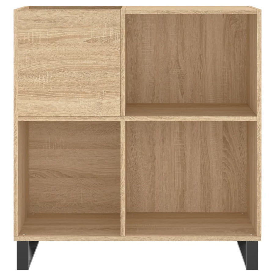 Platenkast 84,5X38X89 Cm Bewerkt Hout Sonoma Eikenkleurig