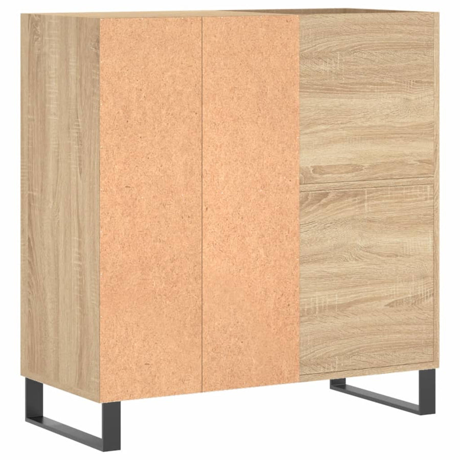Platenkast 84,5X38X89 Cm Bewerkt Hout Sonoma Eikenkleurig