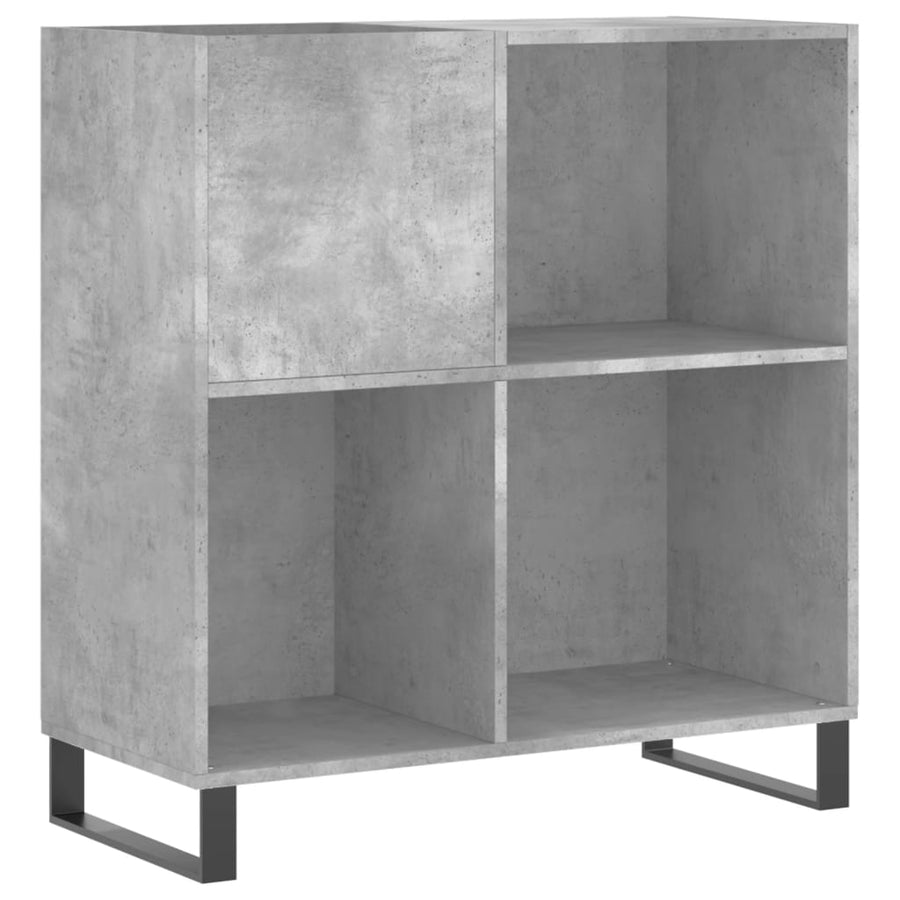 Platenkast 84,5X38X89 Cm Bewerkt Hout Betongrijs