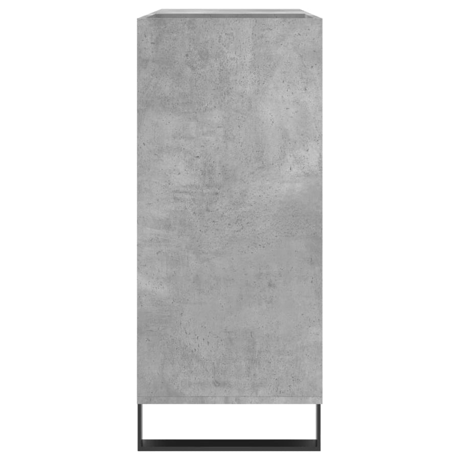 Platenkast 84,5X38X89 Cm Bewerkt Hout Betongrijs