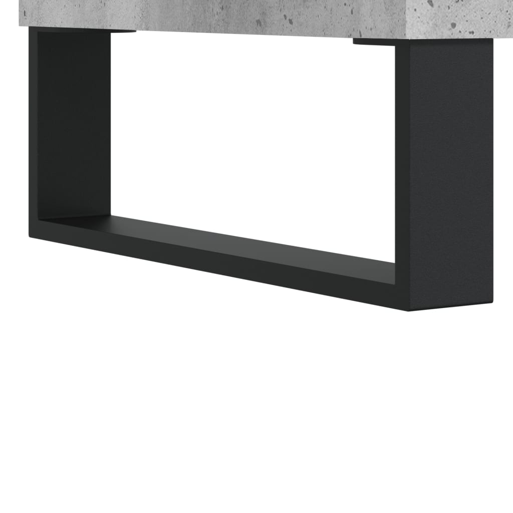 Platenkast 84,5X38X89 Cm Bewerkt Hout Betongrijs