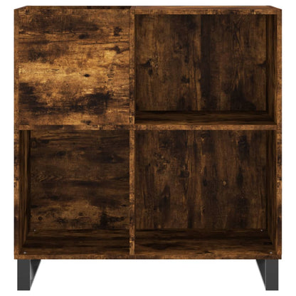 Platenkast 84,5X38X89 Cm Bewerkt Hout Gerookt Eikenkleurig