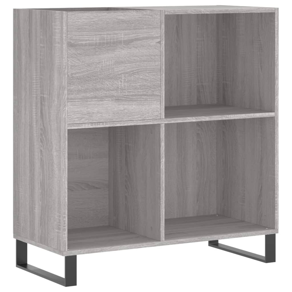 Platenkast 84,5X38X89 Cm Bewerkt Hout Grijs Sonoma Eikenkleurig