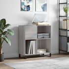 Platenkast 84,5x38x89 cm bewerkt hout grijs sonoma
