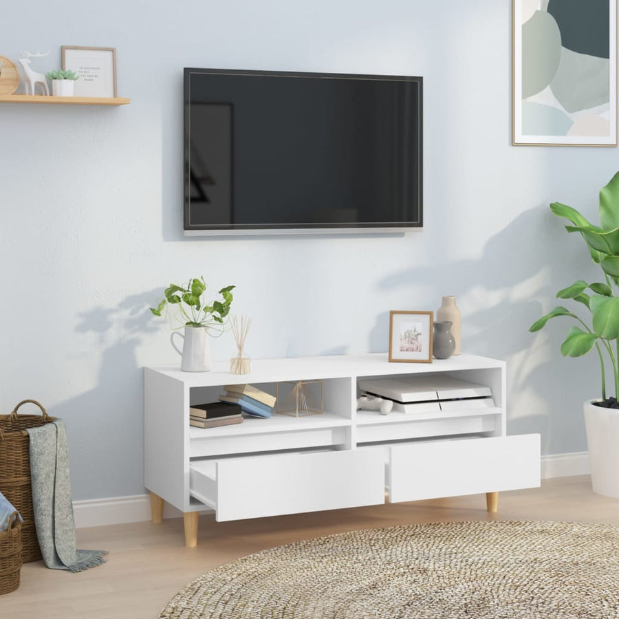 Tv-Meubel 100X34,5X44,5 Cm Bewerkt Hout Wit 100 cm 34.5 cm