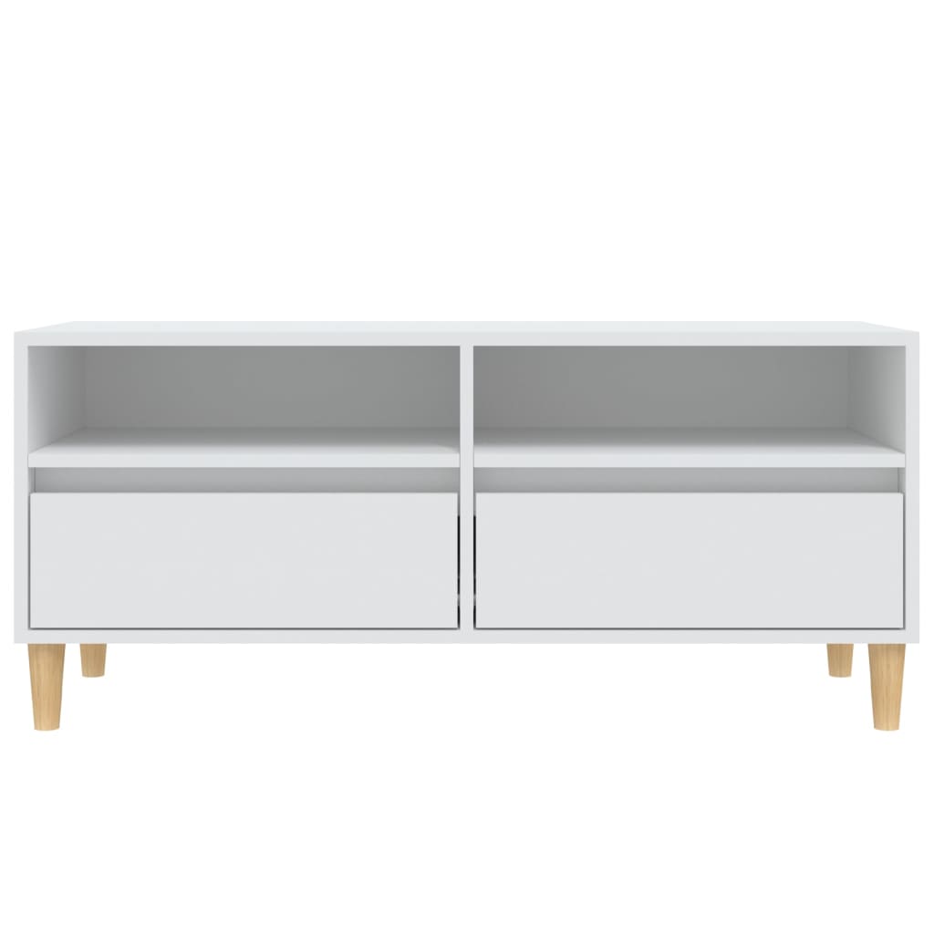 Tv-Meubel 100X34,5X44,5 Cm Bewerkt Hout Wit 100 cm 34.5 cm