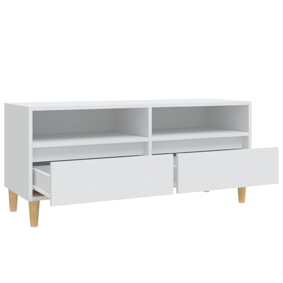 Tv-Meubel 100X34,5X44,5 Cm Bewerkt Hout Wit 100 cm 34.5 cm