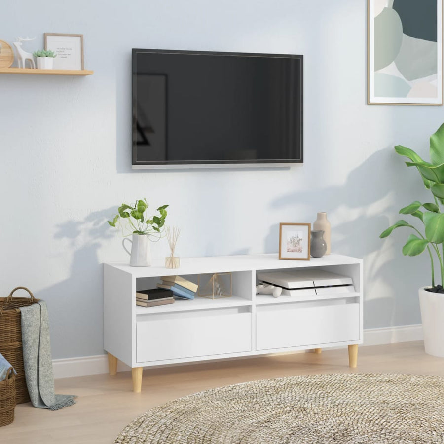 Tv-Meubel 100X34,5X44,5 Cm Bewerkt Hout Wit 100 cm 34.5 cm