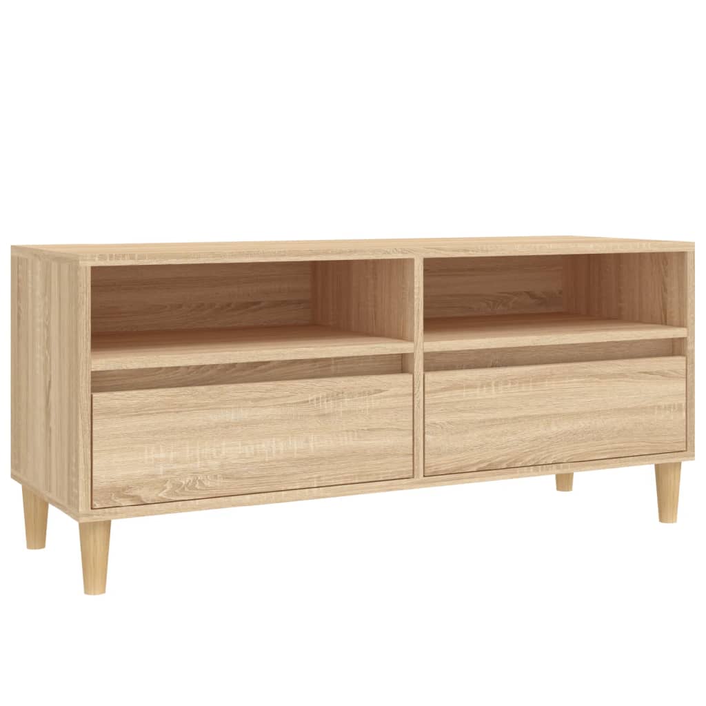 Tv-meubel 100x34,5x44,5 cm bewerkt hout sonoma eikenkleurig