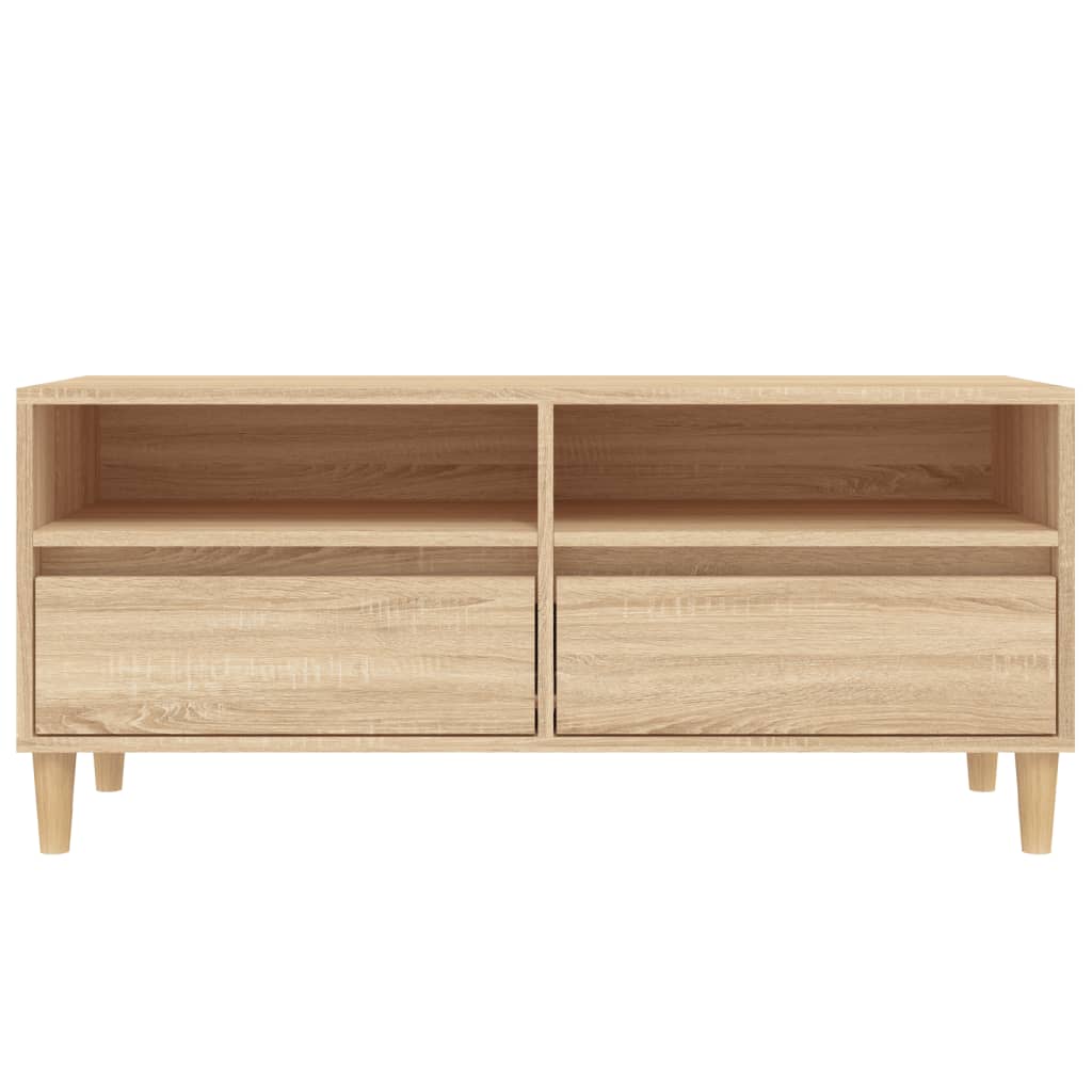 Tv-meubel 100x34,5x44,5 cm bewerkt hout sonoma eikenkleurig