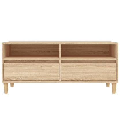 Tv-meubel 100x34,5x44,5 cm bewerkt hout sonoma eikenkleurig