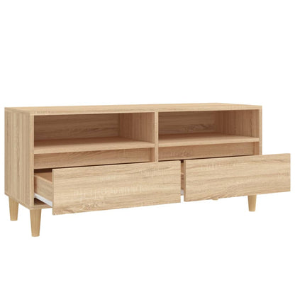 Tv-meubel 100x34,5x44,5 cm bewerkt hout sonoma eikenkleurig