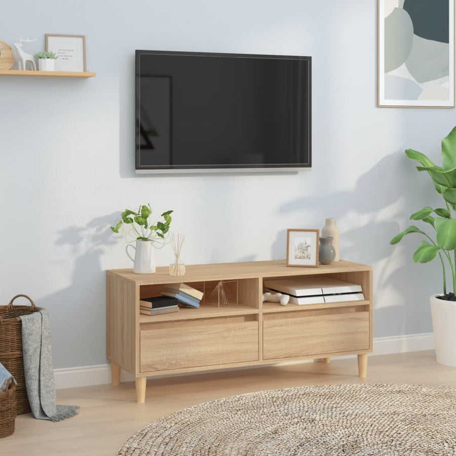 Tv-meubel 100x34,5x44,5 cm bewerkt hout sonoma eikenkleurig