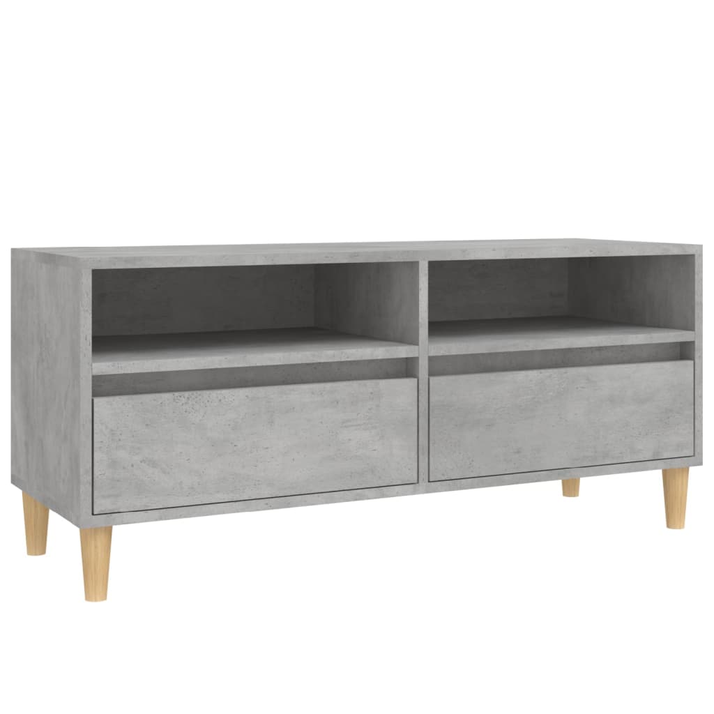 Tv-Meubel 100X34,5X44,5 Cm Bewerkt Hout Betongrijs 100 cm 34.5 cm