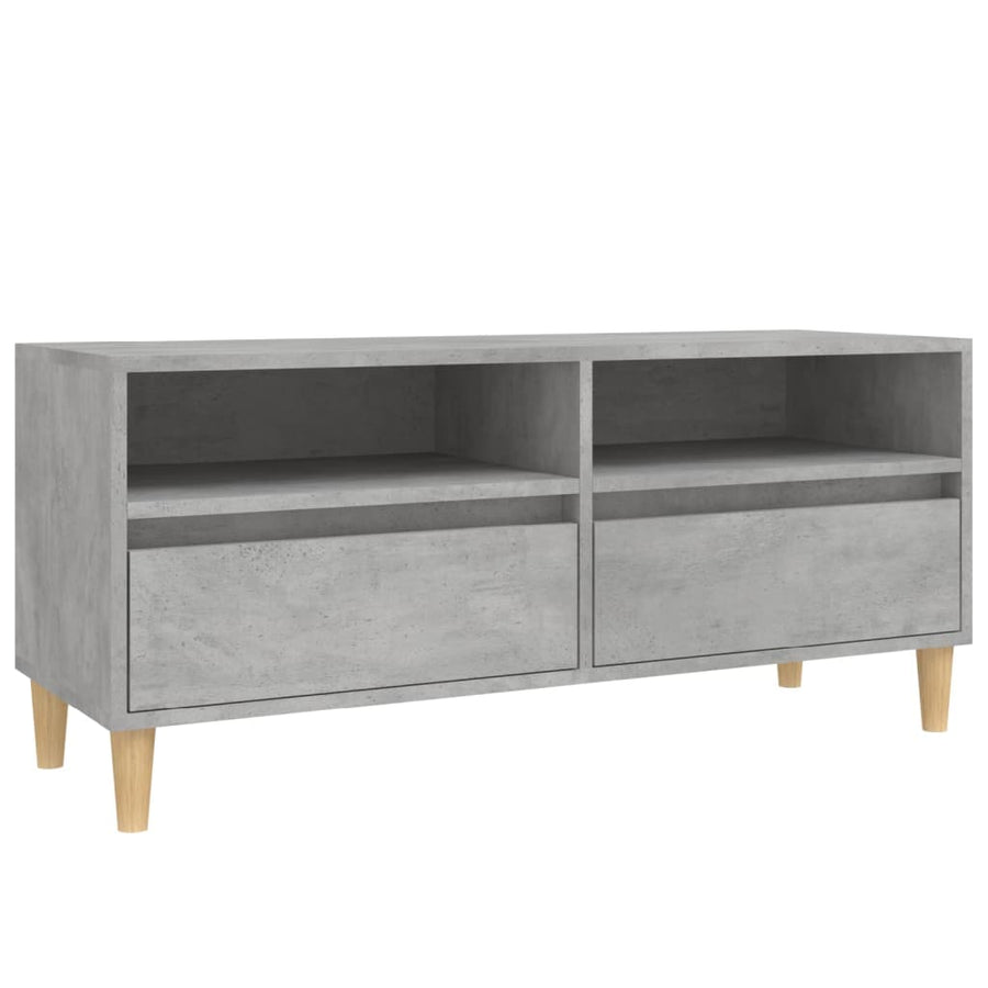 Tv-Meubel 100X34,5X44,5 Cm Bewerkt Hout Betongrijs 100 cm 34.5 cm