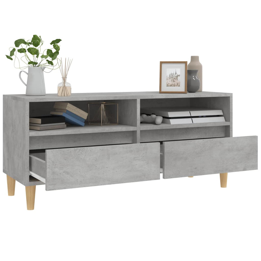 Tv-Meubel 100X34,5X44,5 Cm Bewerkt Hout Betongrijs 100 cm 34.5 cm