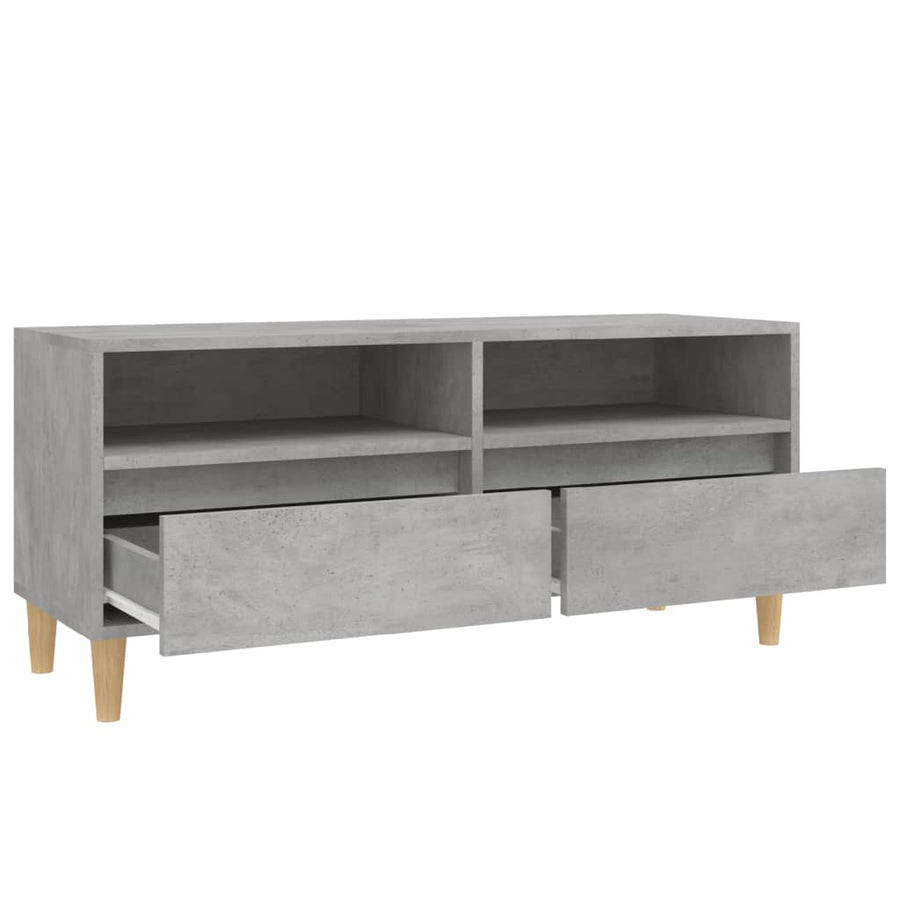 Tv-Meubel 100X34,5X44,5 Cm Bewerkt Hout Betongrijs 100 cm 34.5 cm