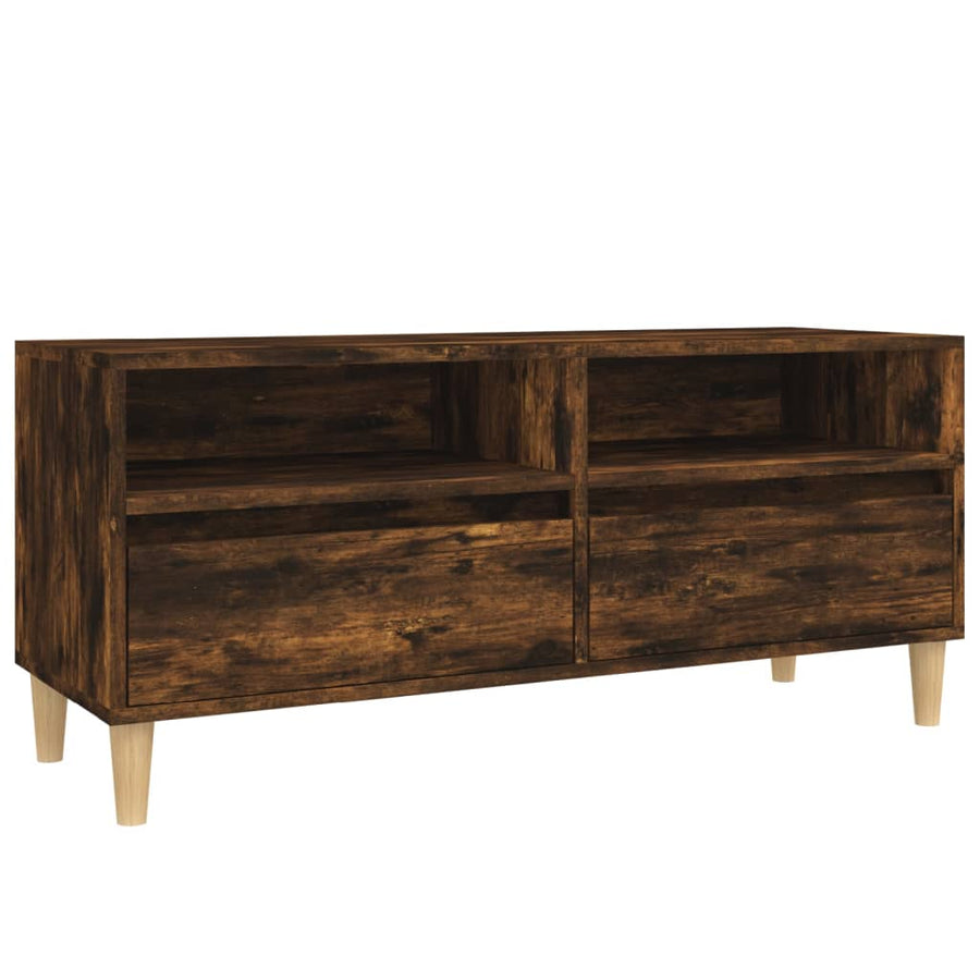 Tv-Meubel 00X34,5X44,5 Cm Bewerkt Hout Kleurig 100 x 34.5 x 44.5 cm Gerookt eiken