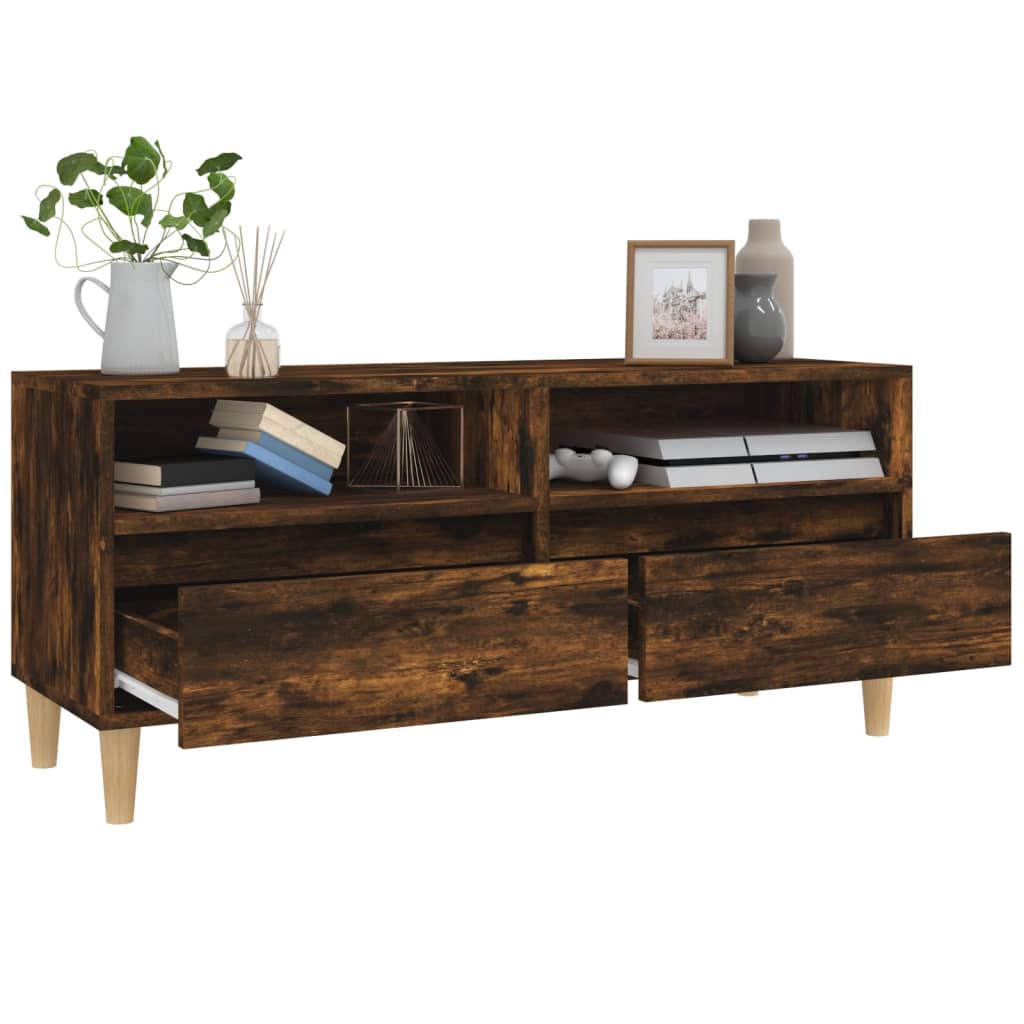 Tv-Meubel 00X34,5X44,5 Cm Bewerkt Hout Kleurig 100 x 34.5 x 44.5 cm Gerookt eiken