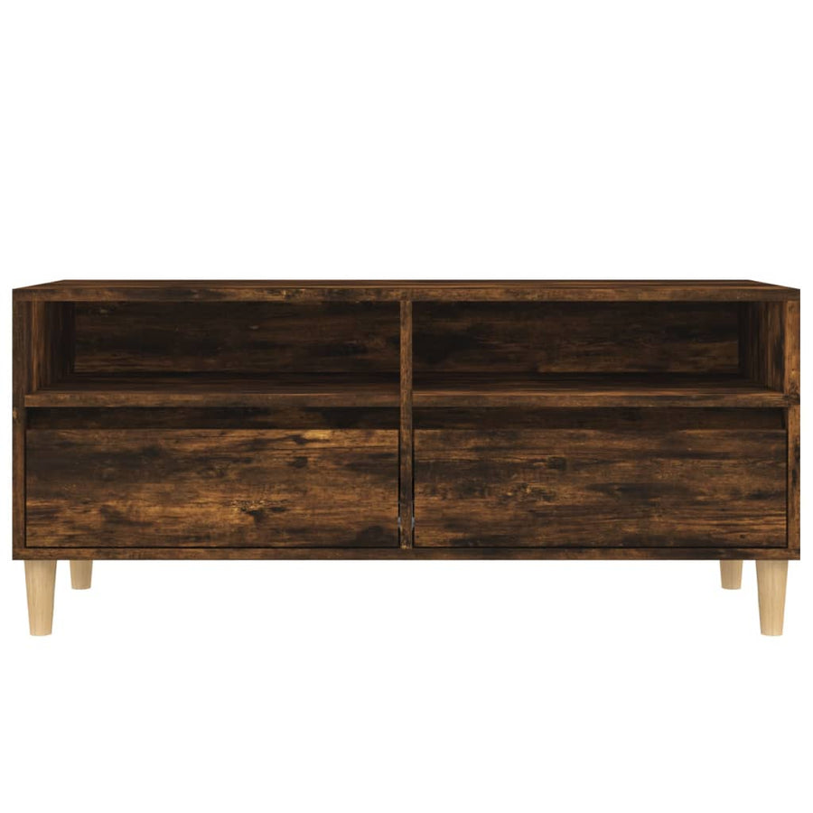 Tv-Meubel 00X34,5X44,5 Cm Bewerkt Hout Kleurig 100 x 34.5 x 44.5 cm Gerookt eiken